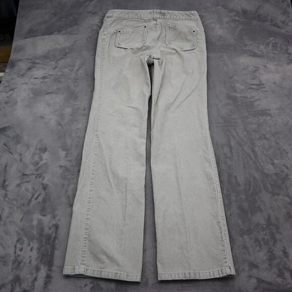 London Pants Womens 6 Gray Chino Bootcut Stretch Corduroy Flat Front Button Zip - Picture 7 of 16